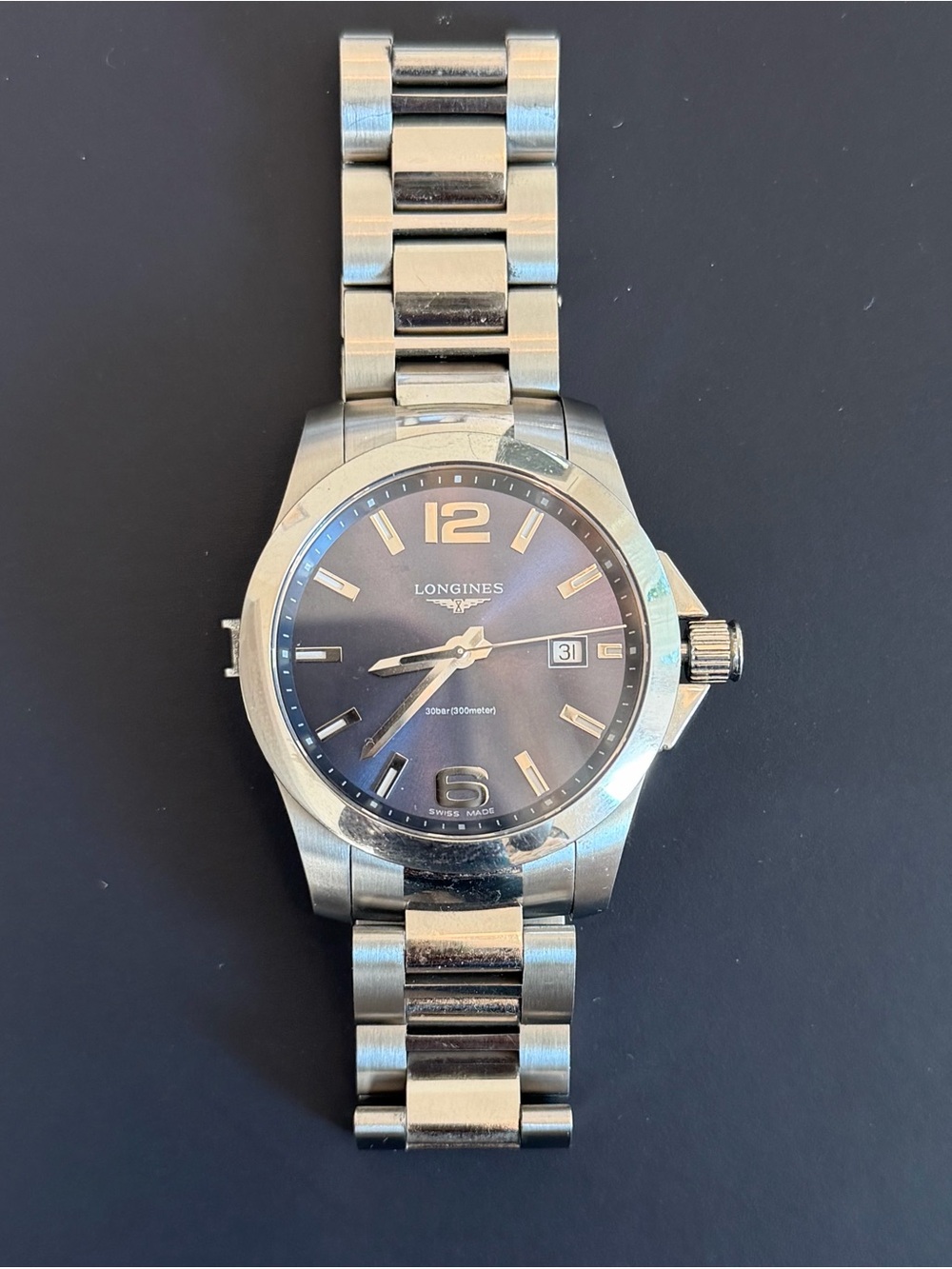 Longines Watch Conquest L3.759.4.96.6 41mm Mens Watch. Swiss Made. Blue Dial